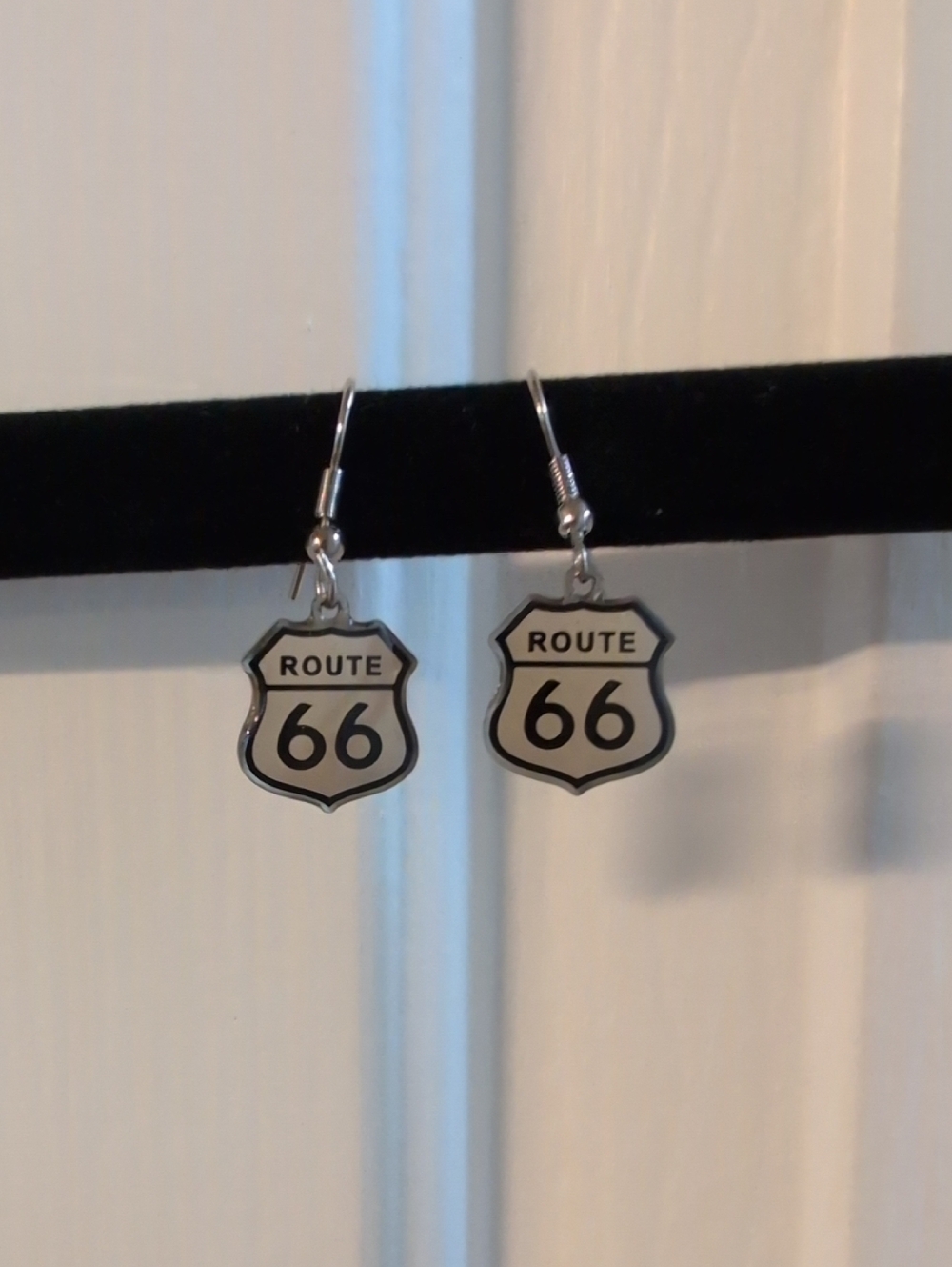 Route 66 Shield Dangle Earrings